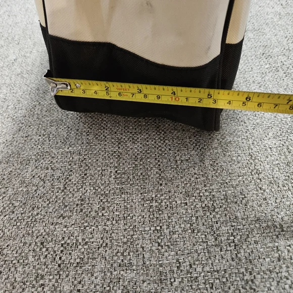 Harvard Vinyl Canvas Tote Two Tone Laege BLACK/BURGANDY/CREAM - Picture 12 of 12